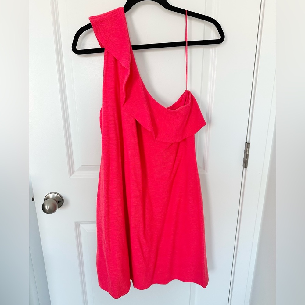 LOFT One Shoulder Coral Dress